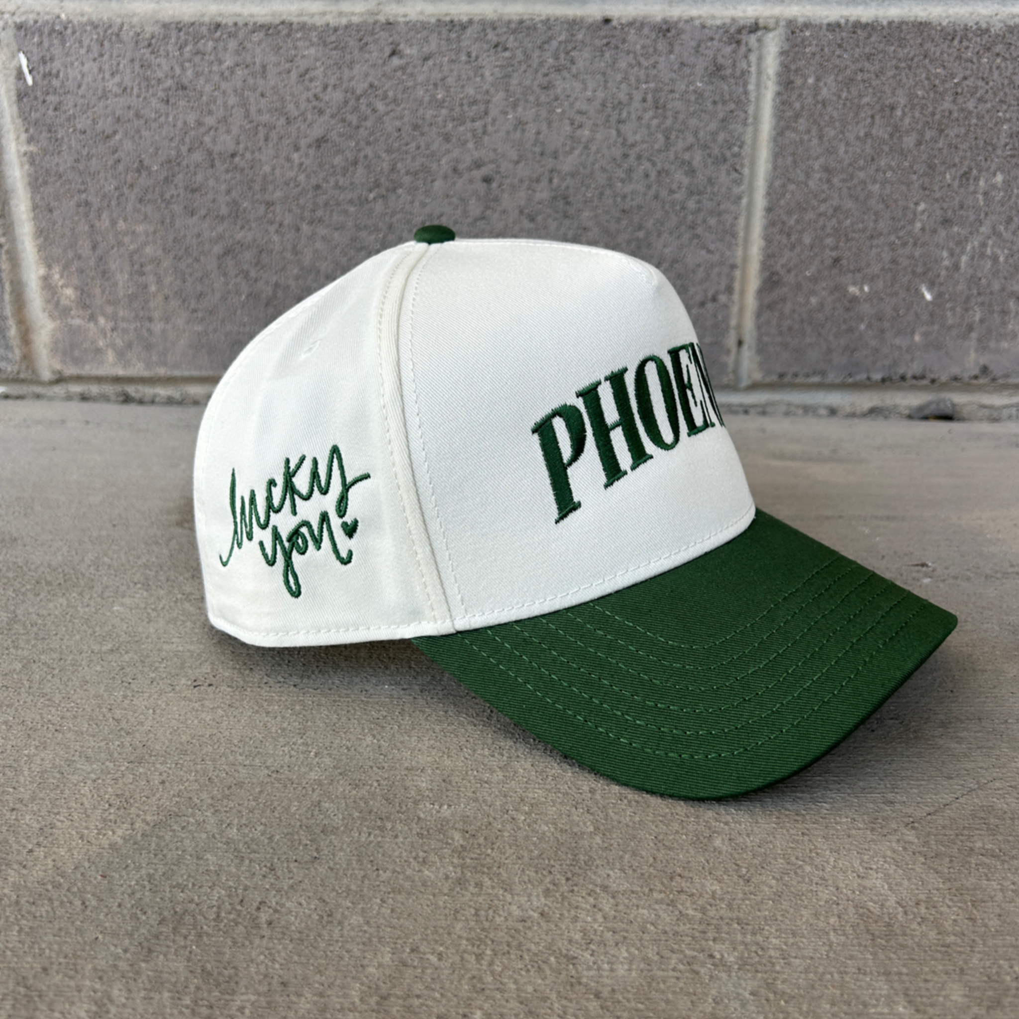 LUCKY YOU -  PHOENIX - forest green/natural two tone hat